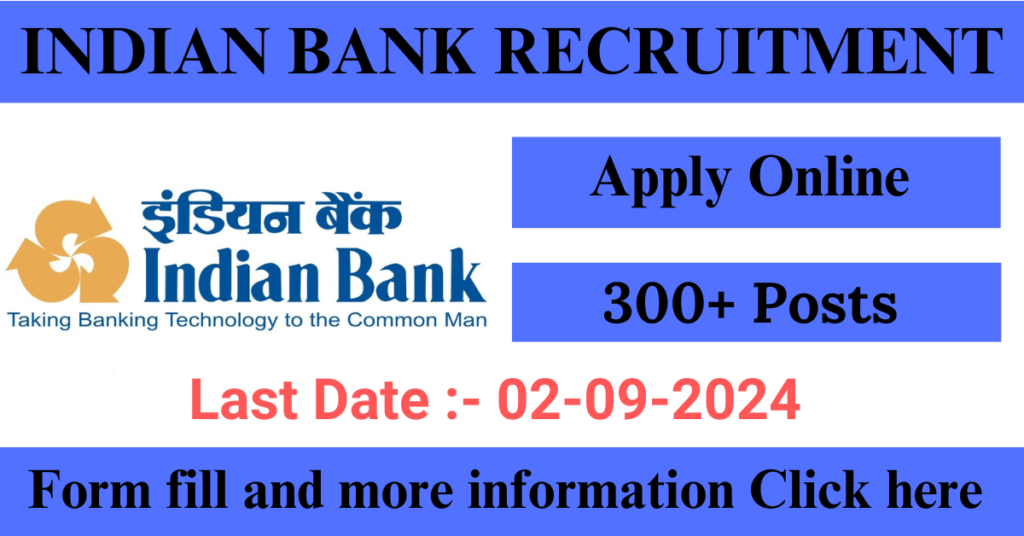 Indian Bank Recruitment 2024 Qualification Selection Process Apply Online