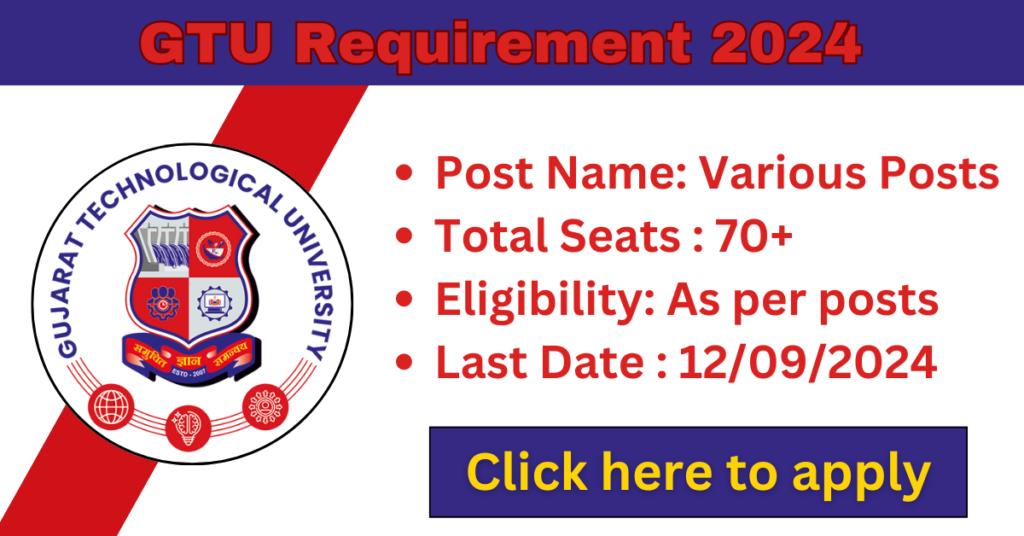 GTU Recruitment 2024