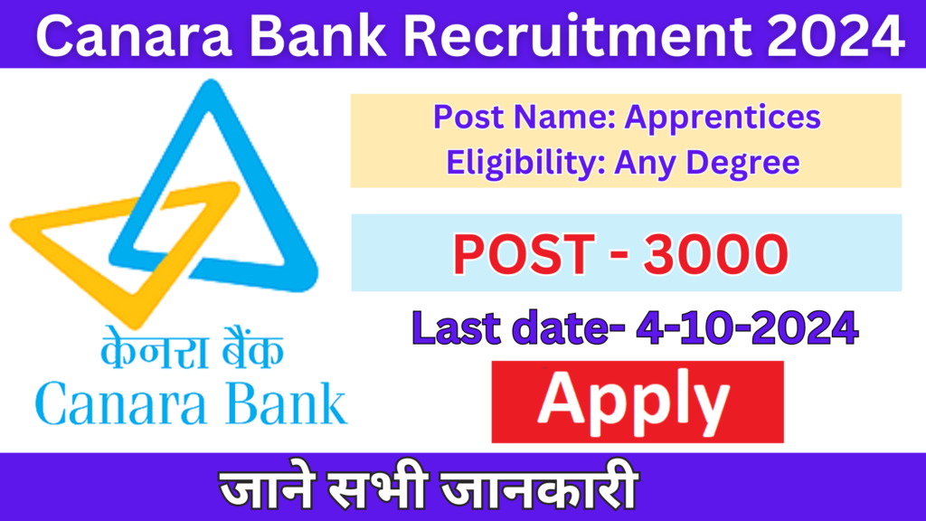 Canara Bank Recruitment 2024 - Best Opportunity